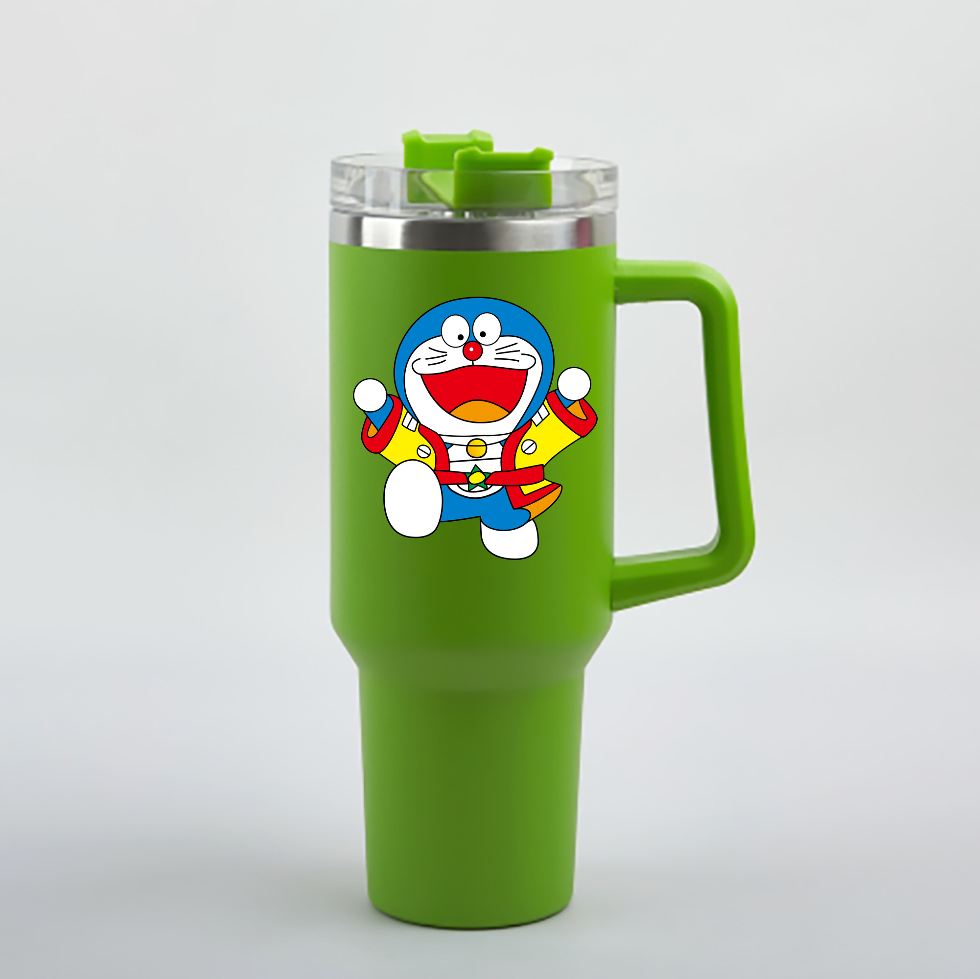 （画像用） ドラえもん Doraemon 1200mL車用タンブラー - クリスタルステッカー（プラスチックストロー付き）
